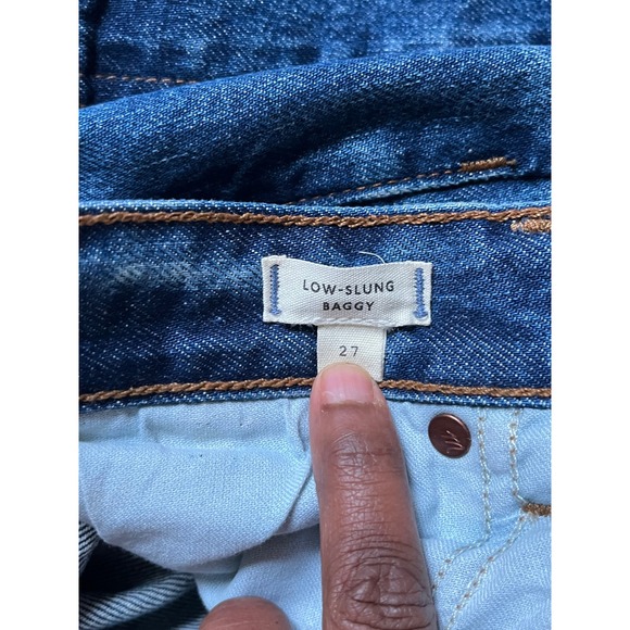 Madewell Low Slung Baggy Jeans Medium Wash Button Fly Size 27 - Picture 7 of 11